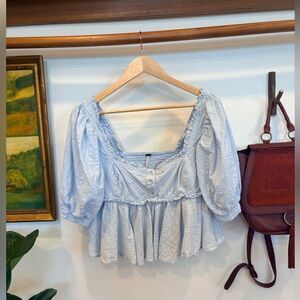 Free-people Women's Blue Blouse